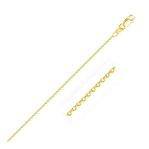 14k Yellow Gold Round Cable Link Chain 1.5mm - Image 2