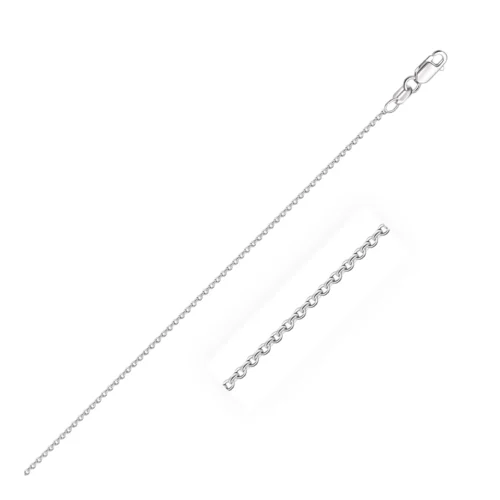 14k White Gold Round Cable Link Chain 0.7mm - Image 10