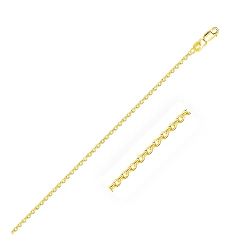 14k Yellow Gold 1.4mm Diamond Cut Cable Link Chain - Elegant and Durable - Image 10