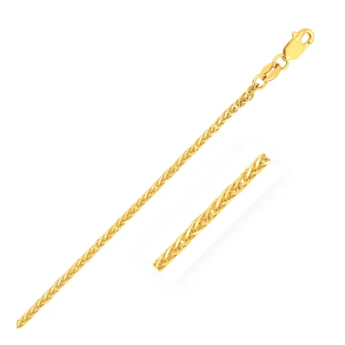 14k 1.8mm Yellow Gold Square Wheat Chain - Image 3