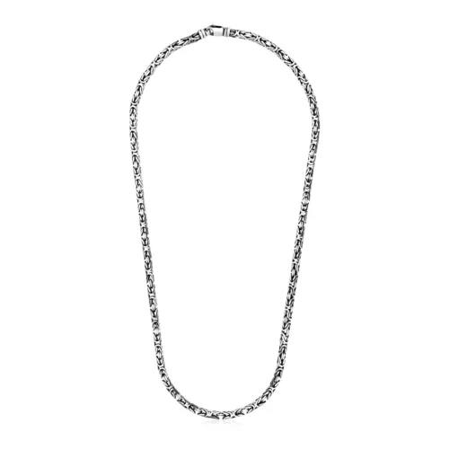 Sterling Silver Gunmetal Finish Byzantine Chain Necklace - Image 2