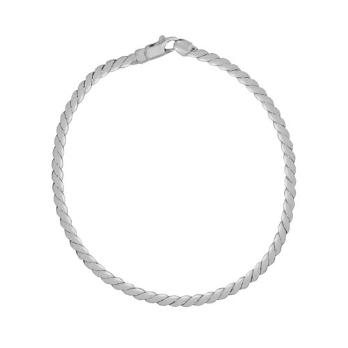14K White Gold Twisted Link Bracelet - Image 2