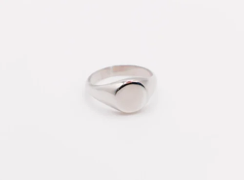 Italian Round Face Silver Ring