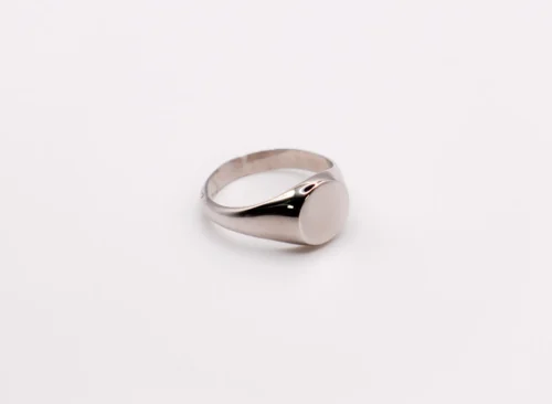 Italian Round Face Silver Ring - Image 3