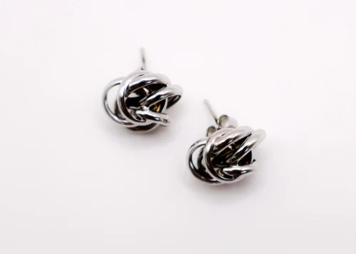 Italian Silver Floral Earrings - Image 2