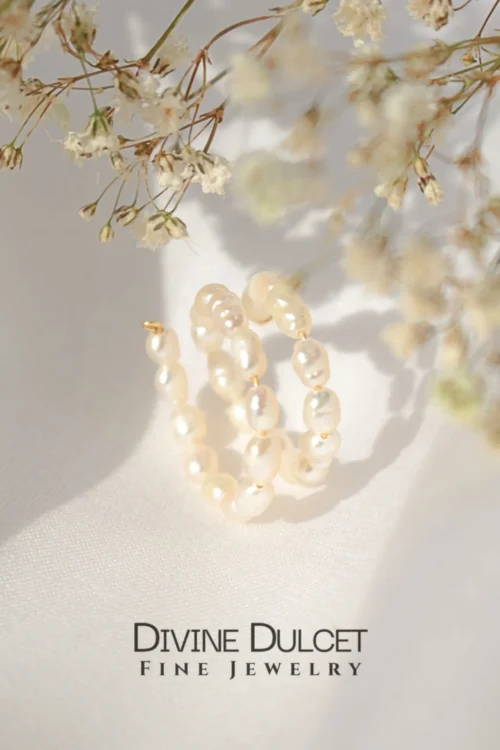 18K Freshwater Pearls Spiral Adjustable Ring - Image 3