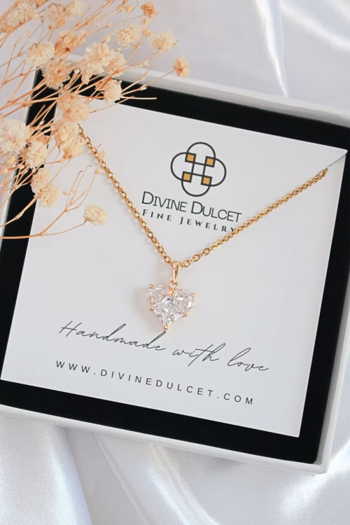 "In Love" | 24K CZ Heart Pendant Necklace - Image 3