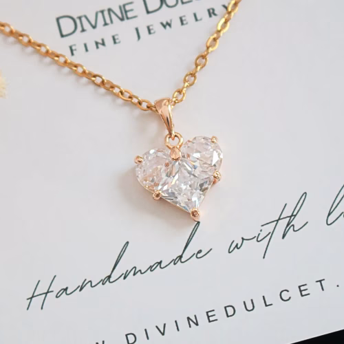 "In Love" | 24K CZ Heart Pendant Necklace