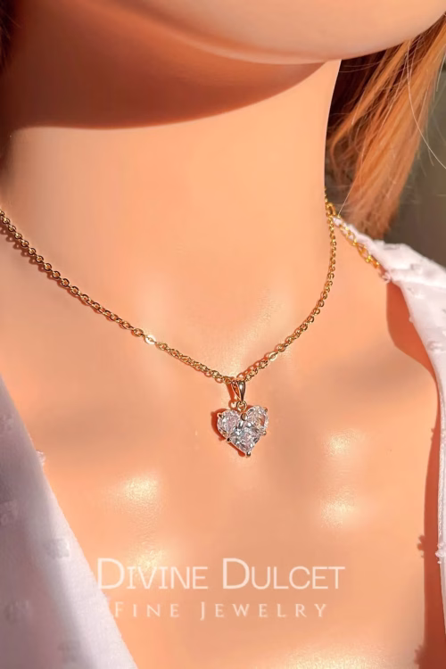 "In Love" | 24K CZ Heart Pendant Necklace - Image 2