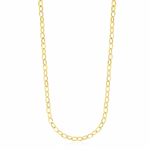 Elegant 14k Yellow Gold Cable Chain Polished Necklace - 18 Inches