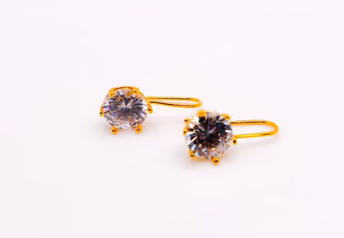 Elegant Golden Sparkle Drops Timeless Faux Diamond Earrings - Image 7