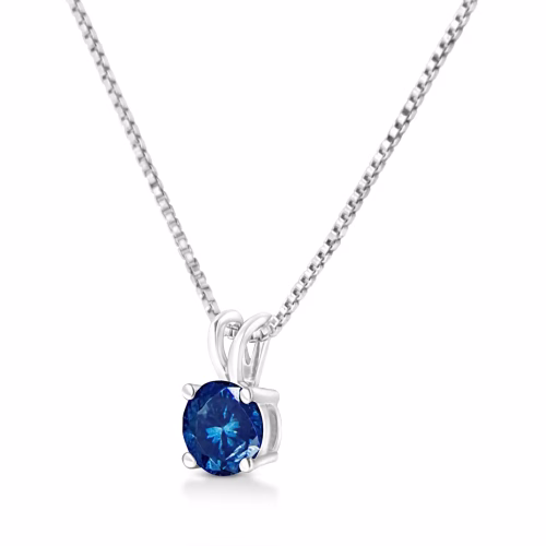10K White Gold 1/4 Cttw Round Brilliant Cut Lab Grown Diamond 4-Prong Solitaire Pendant Necklace - Image 5
