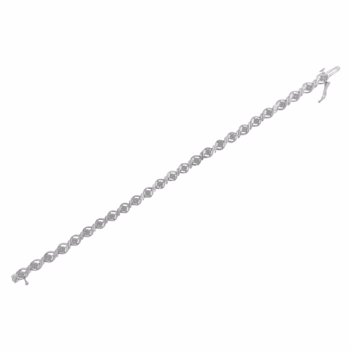 Elegant Sterling Silver Diamond Cluster Link Bracelet - 1 Carat Total Weight, I-J Color, I2-I3 Clarity - Image 5
