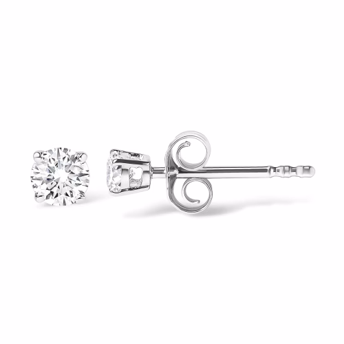 14K Gold 1/2 Cttw Round Lab Grown Diamond Solitaire Stud Earrings - Image 5
