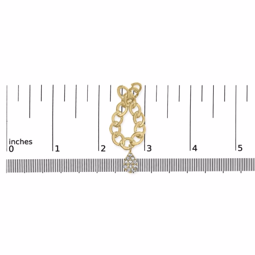 14K Yellow Gold Plated .925 Sterling Silver 1/10 Cttw Diamond Chain Link Teardrop Dangle Earrings (H-I Color, I1-I2 Clarity) - Image 5