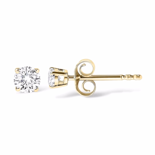 14K Gold 1/2 Cttw Round Lab Grown Diamond Solitaire Stud Earrings - Image 6
