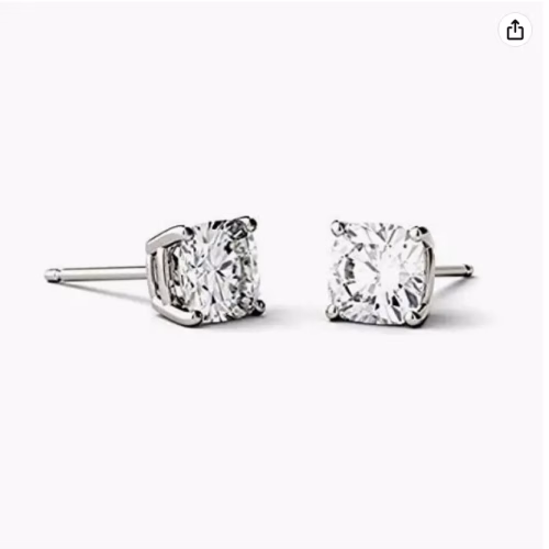 Shiny Earrings 4.5mm 0.83 Carat Moissanite Sterling Silver