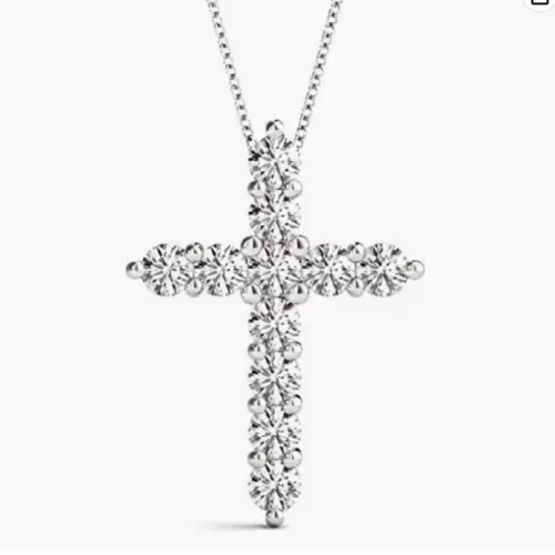 Radiant 0.55 Ct Moissanite Pendant Necklace 14K White Gold