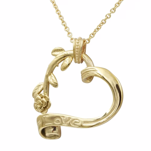 Gold Plated Stainless Steel Garden Heart Necklace - Image 2