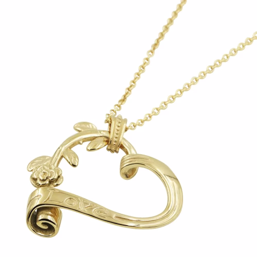 Gold Plated Stainless Steel Garden Heart Necklace - Image 3