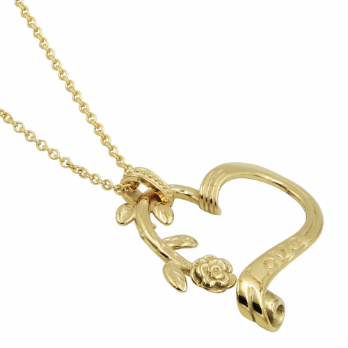 Gold Plated Stainless Steel Garden Heart Necklace - Image 4