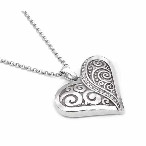 Sliver Plated Unified Love Heart Necklace - Image 3