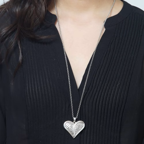 Sliver Plated Unified Love Heart Necklace - Image 4