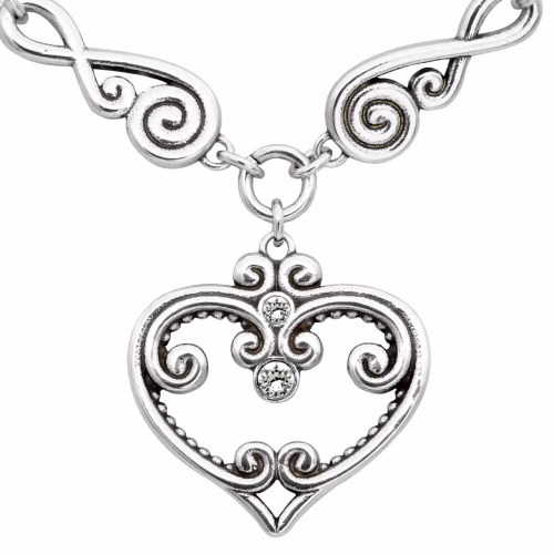 Silver Plated Elegant Love Heart Necklace
