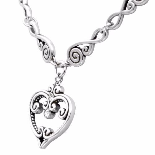 Silver Plated Elegant Love Heart Necklace - Image 5