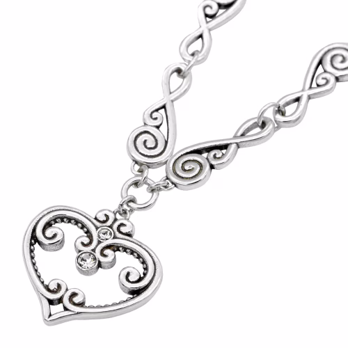 Silver Plated Elegant Love Heart Necklace - Image 3