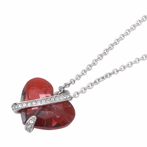 Fiery Magma Red Captivated Heart Necklace - Image 3