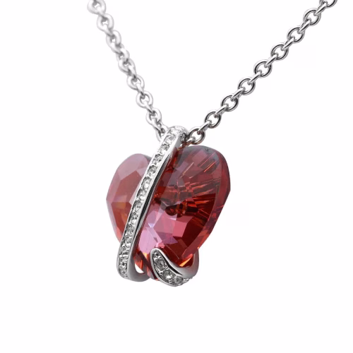 Fiery Magma Red Captivated Heart Necklace - Image 4