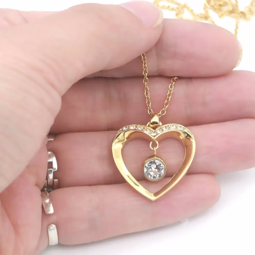 Golden Love Heart Necklace - Image 3