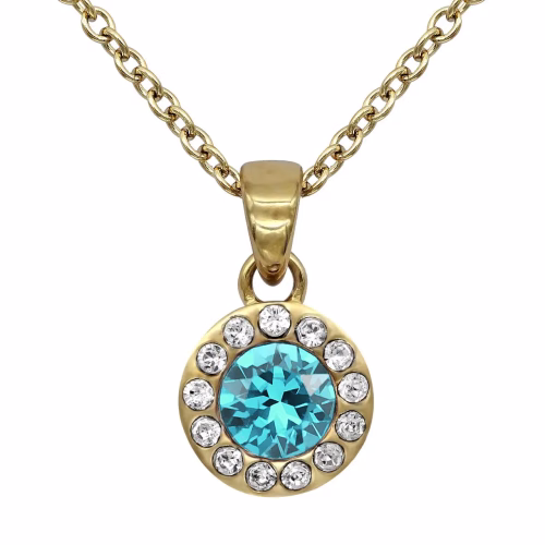 Birthstone Necklace 24K Gold Plated With Swarovski Crystals - Image 3