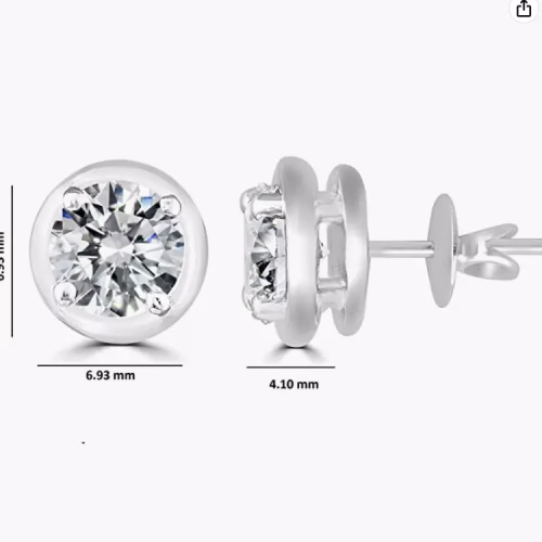 5mm .81ct Round-Cut Moissanite Earrings 925 Sterling Silver