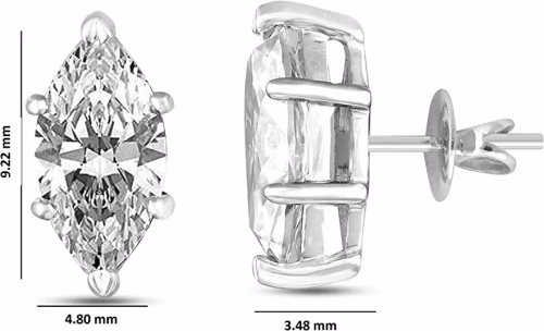 Moissanite Earrings 0.47 Carat Moissanite 925 Sterling Silver - Image 2