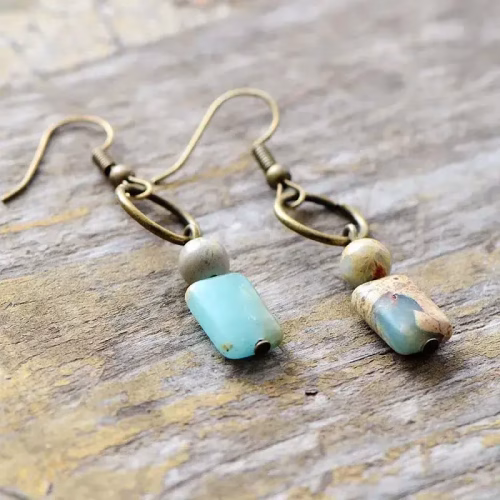 Vintage Natural Jasper Earring - Image 4