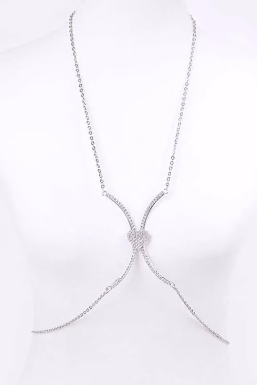 Rhinestone Heart Accent Body Chain - Image 2