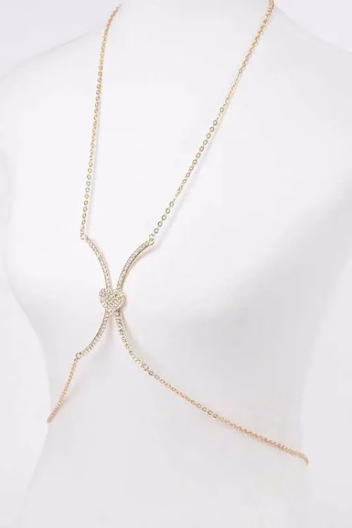 Rhinestone Heart Accent Body Chain - Image 4
