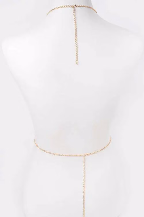 Rhinestone Heart Accent Body Chain - Image 5