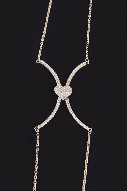 Rhinestone Heart Accent Body Chain - Image 6