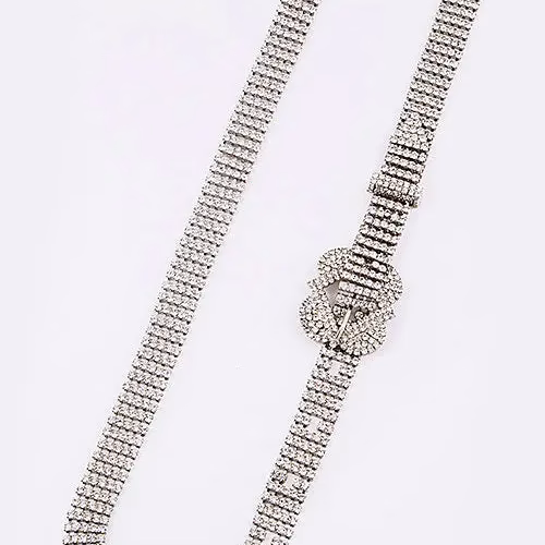 Statement Buckle Rhinestone Belt