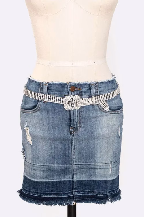 Statement Buckle Rhinestone Belt - Image 2