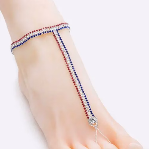 Americana Rhinestone Anklet