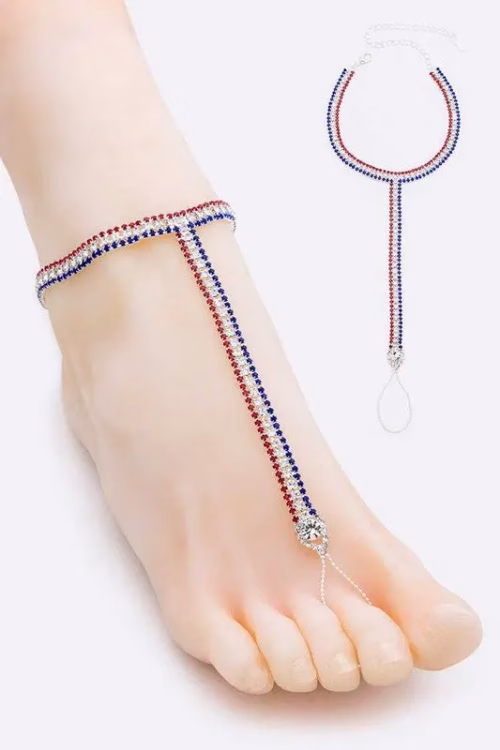Americana Rhinestone Anklet - Image 2