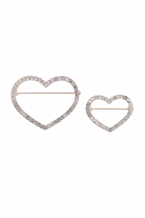 Rhinestone Heart Brooch