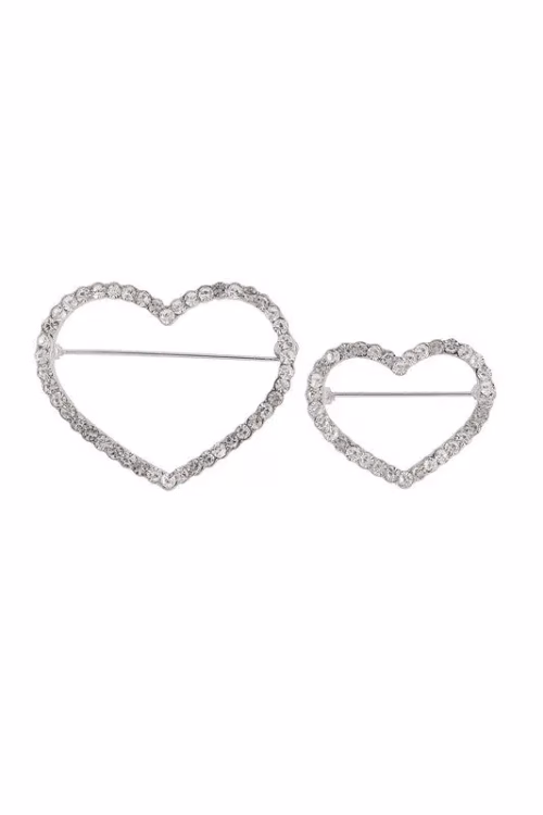 Rhinestone Heart Brooch - Image 2