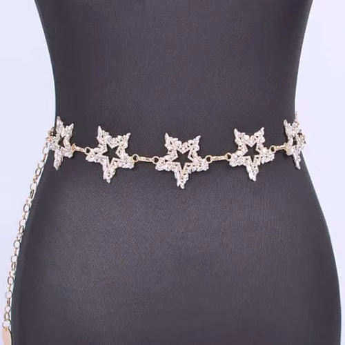 Rhinestone Star Iconic Chain Belt