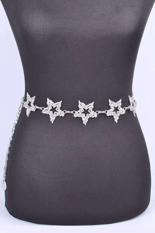 Rhinestone Star Iconic Chain Belt - Image 2