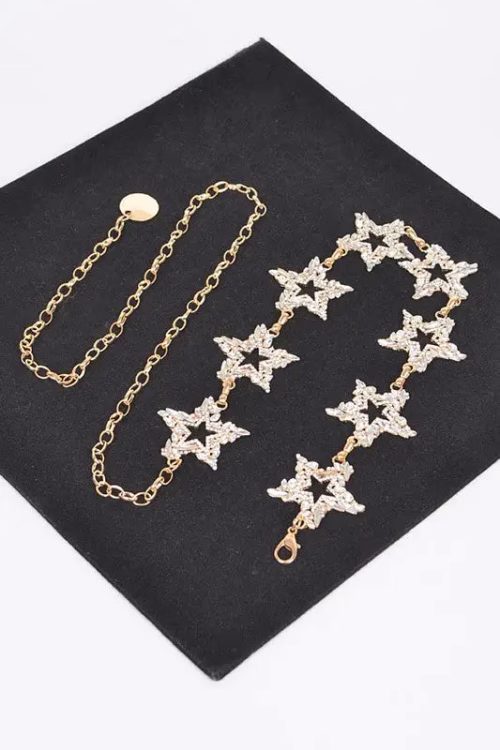 Rhinestone Star Iconic Chain Belt - Image 3